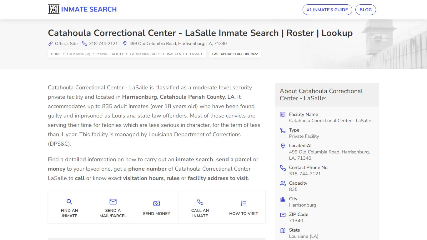 Catahoula Correctional Center - LaSalle Inmate Search ...