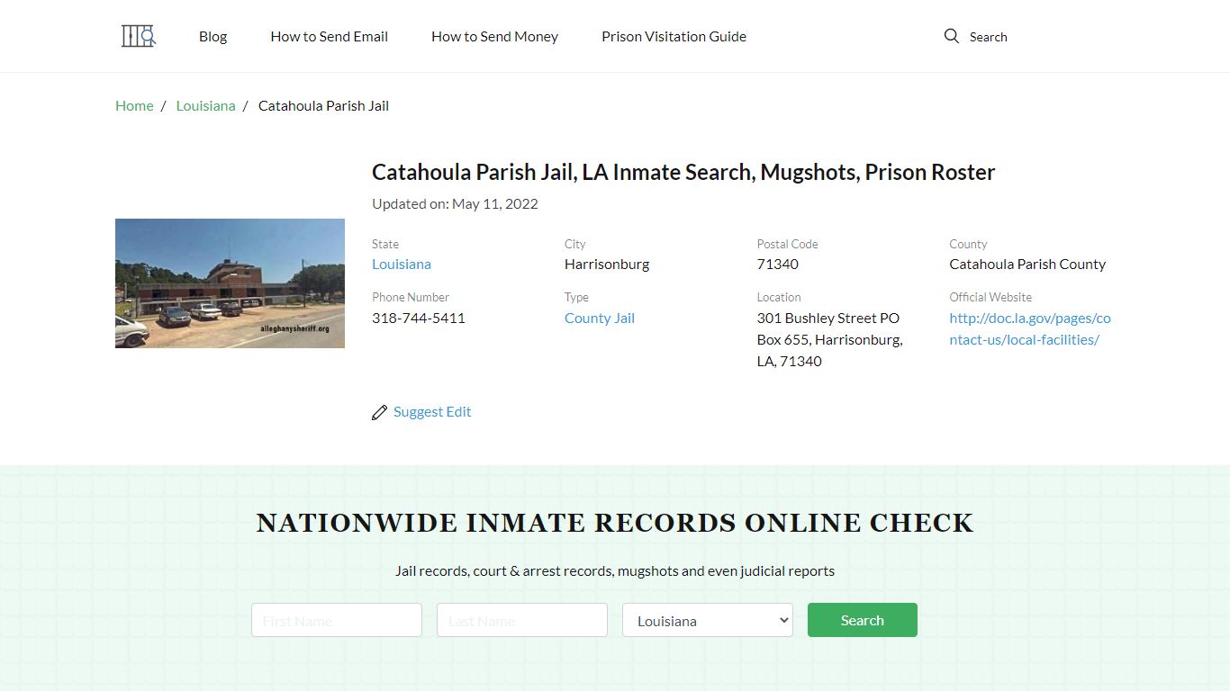 Catahoula Parish Jail, LA Inmate Search, Mugshots, Prison ...